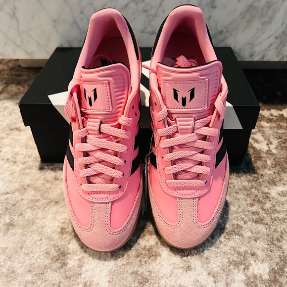 NIB Adidas Samba Messi Pink Black Gum Sole Sneakers Size 7 Men 8 Women - Picture 6 of 9